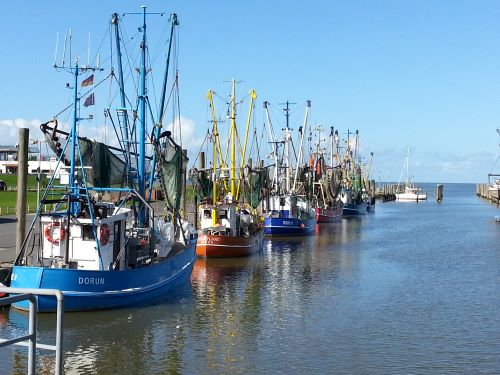 Kutterhafen  bei Flut in Dorum Neufeld