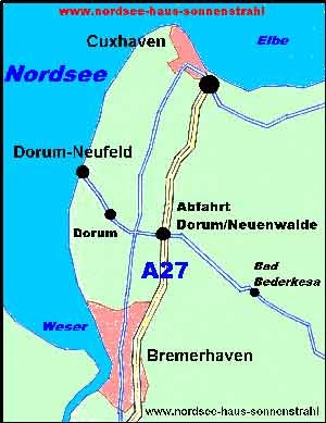 Anfahrt nach Dorum Neufeld